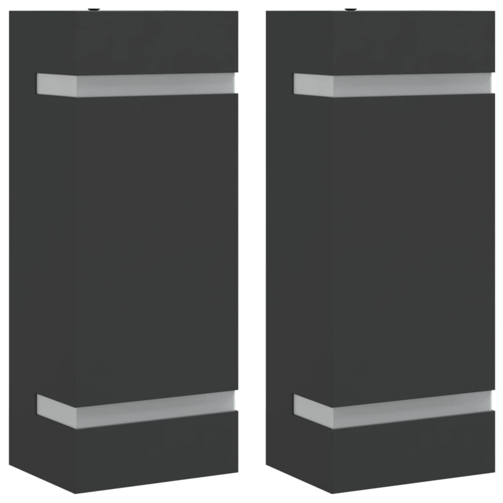 vidaXL Outdoor Wall Lights 2pcs Black Stainless Steel