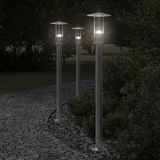 vidaXL Outdoor Floor Lamp Silver 100 cm Stainless Steel