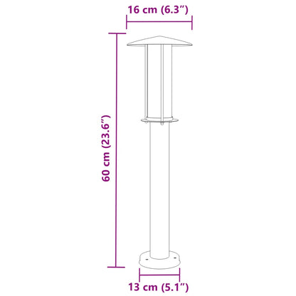 vidaXL Outdoor Floor Lamps 3pcs Black 60 cm Stainless Steel
