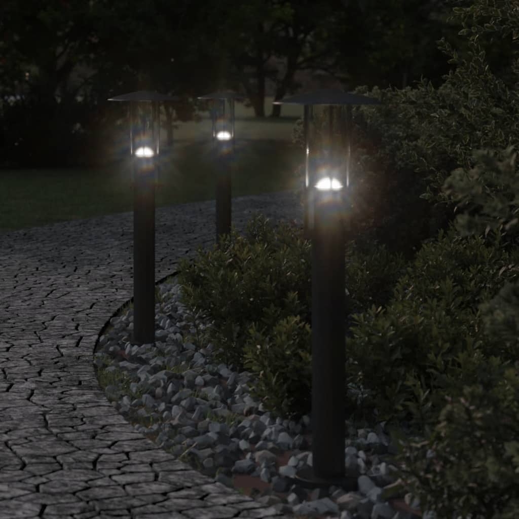 vidaXL Outdoor Floor Lamps 3pcs Black 60 cm Stainless Steel