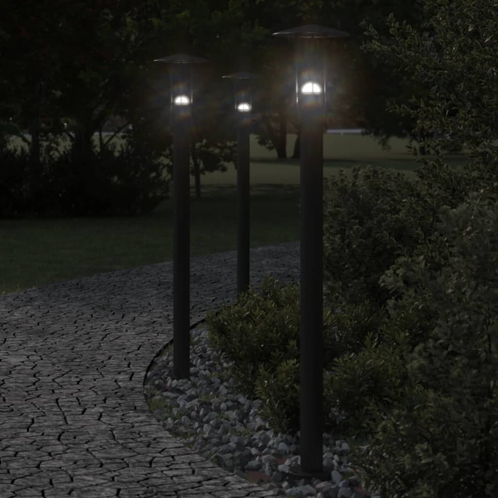 vidaXL Outdoor Floor Lamp Black 100 cm Stainless Steel