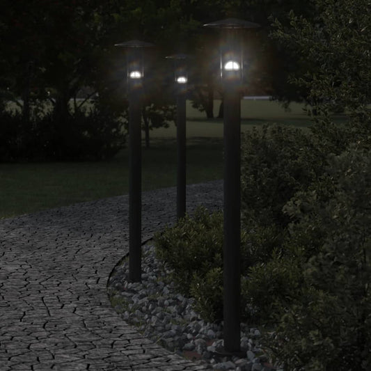 vidaXL Outdoor Floor Lamp Black 100 cm Stainless Steel