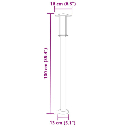 vidaXL Outdoor Floor Lamps 3pcs Black 100 cm Stainless Steel