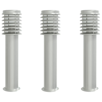 vidaXL Outdoor Floor Lamps 3pcs Silver 60 cm Stainless Steel