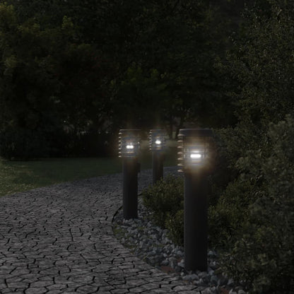 vidaXL Outdoor Floor Lamps 3pcs Black 60 cm Stainless Steel