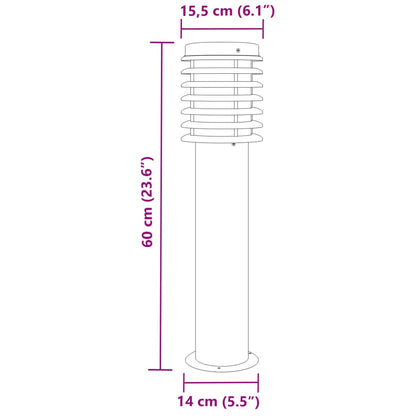 vidaXL Outdoor Floor Lamps 3pcs Black 60 cm Stainless Steel