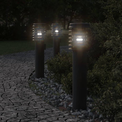 vidaXL Outdoor Floor Lamps 3pcs Black 60 cm Stainless Steel