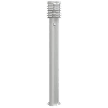 vidaXL Outdoor Floor Lamps with Sensors 3pcs Silver 110cm Stainless Steel