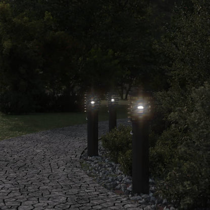vidaXL Outdoor Floor Lamps with Sensors 3pcs Black 60 cm Stainless Steel