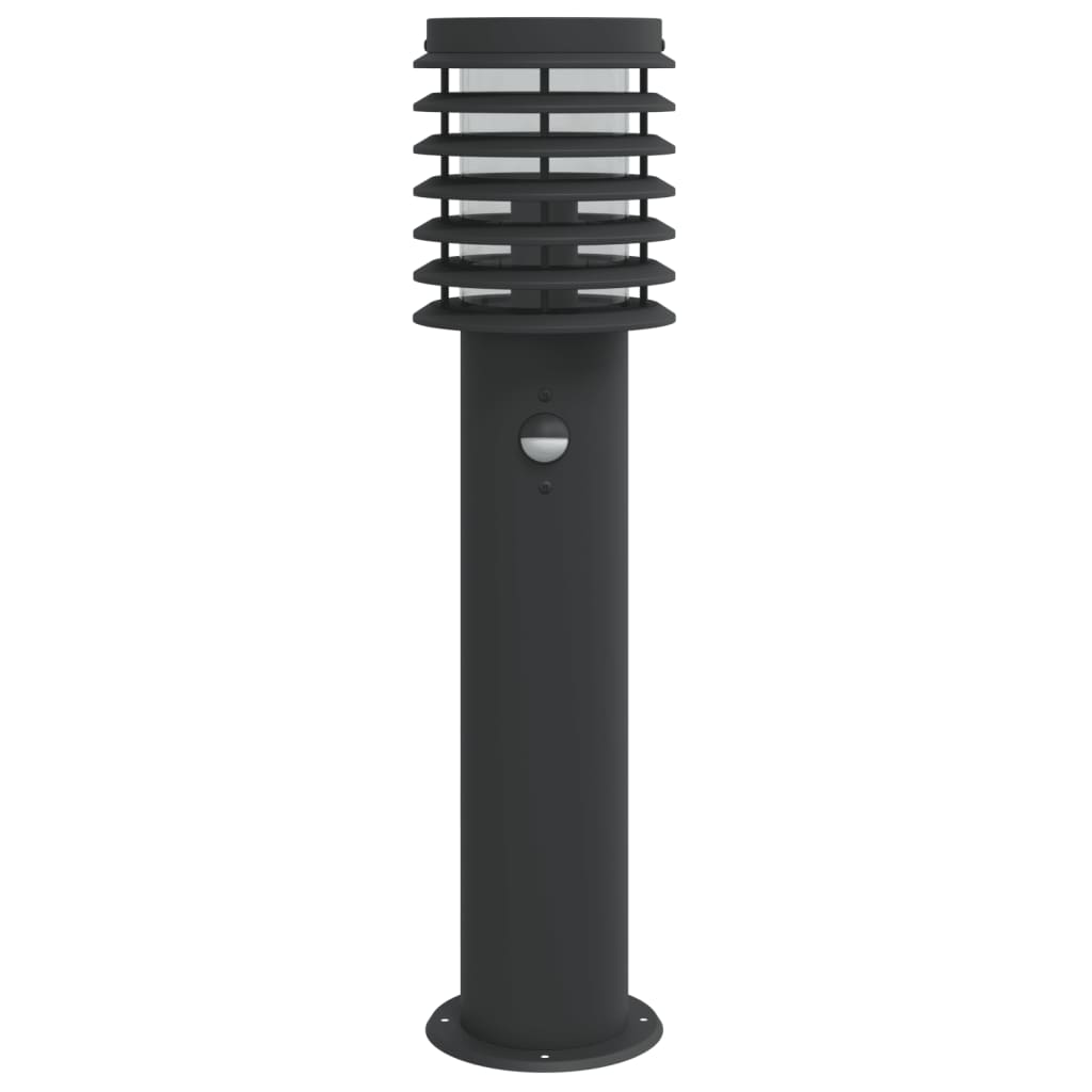 vidaXL Outdoor Floor Lamps with Sensors 3pcs Black 60 cm Stainless Steel