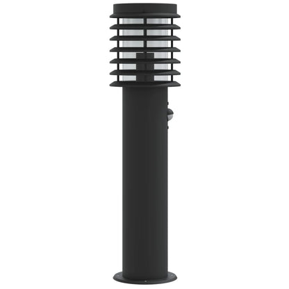 vidaXL Outdoor Floor Lamps with Sensors 3pcs Black 60 cm Stainless Steel