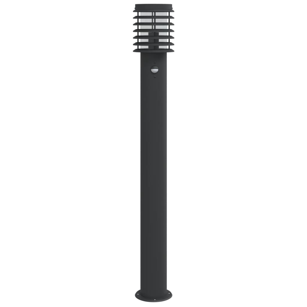 vidaXL Outdoor Floor Lamps with Sensors 3pcs Black 110cm Stainless Steel