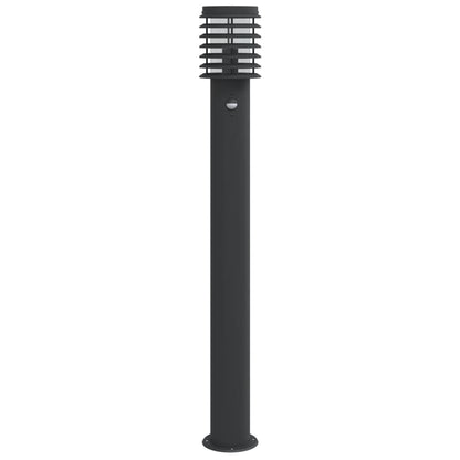 vidaXL Outdoor Floor Lamps with Sensors 3pcs Black 110cm Stainless Steel