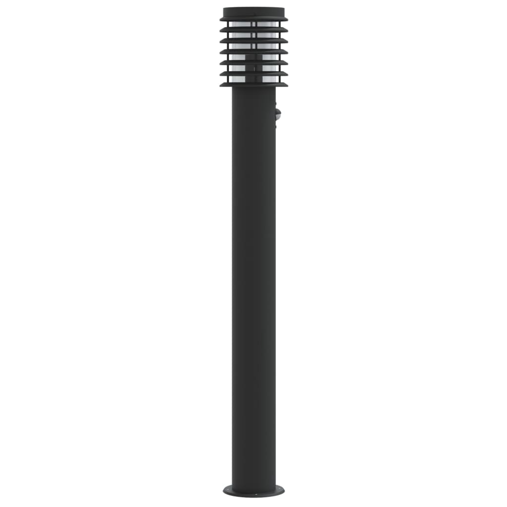 vidaXL Outdoor Floor Lamps with Sensors 3pcs Black 110cm Stainless Steel
