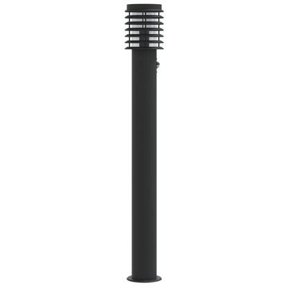 vidaXL Outdoor Floor Lamps with Sensors 3pcs Black 110cm Stainless Steel