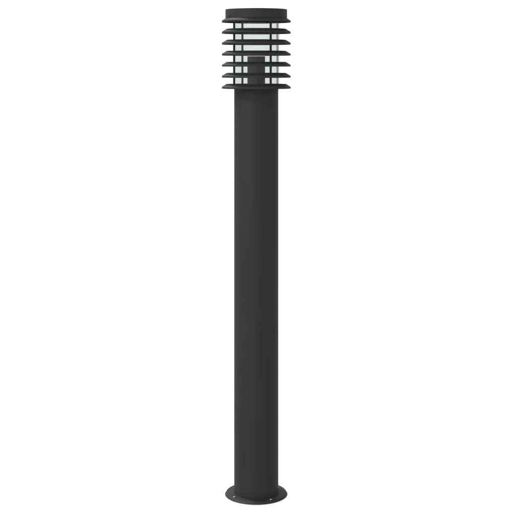 vidaXL Outdoor Floor Lamps with Sensors 3pcs Black 110cm Stainless Steel