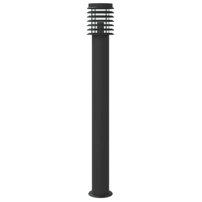 vidaXL Outdoor Floor Lamps with Sensors 3pcs Black 110cm Stainless Steel