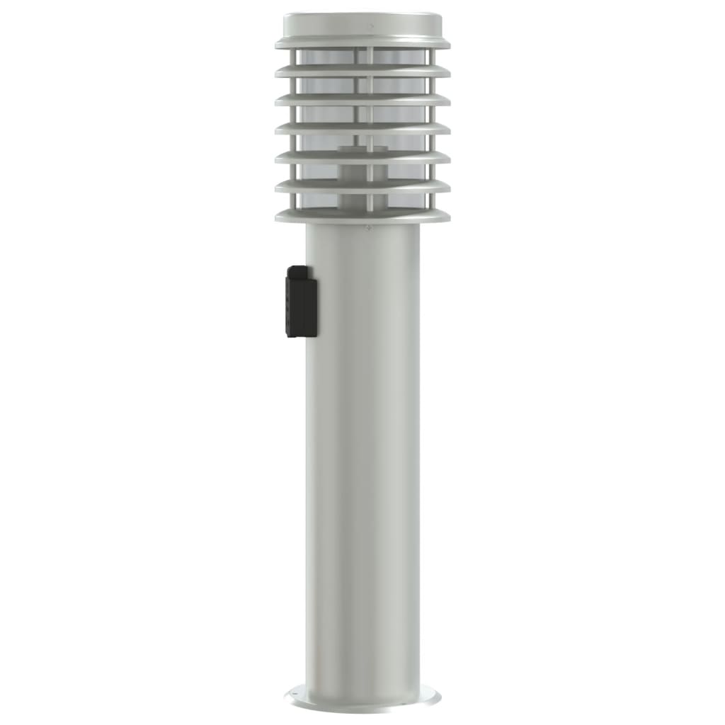 vidaXL Outdoor Floor Lamps with Outlet 3pcs Silver 60 cm Stainless Steel