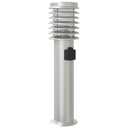 vidaXL Outdoor Floor Lamps with Outlet 3pcs Silver 60 cm Stainless Steel