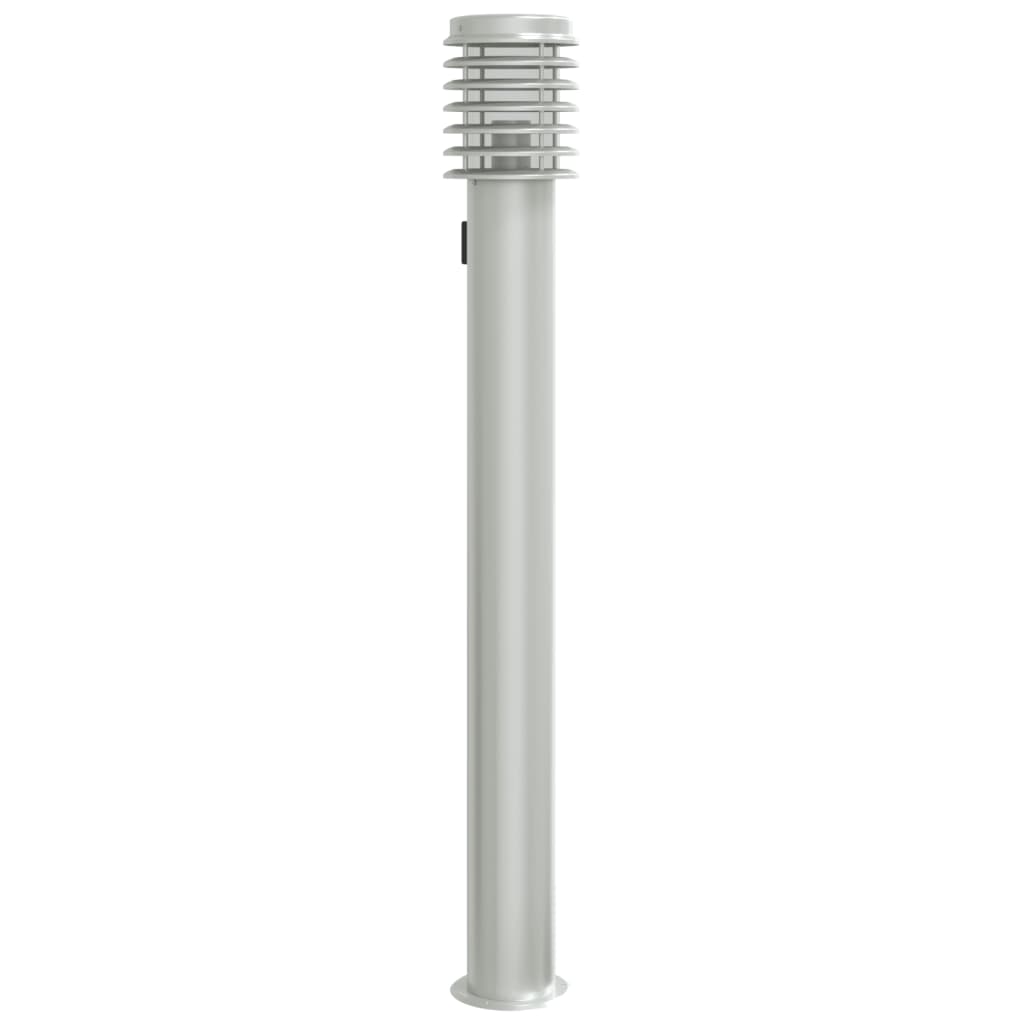 vidaXL Outdoor Floor Lamp with Outlet Silver 110cm Stainless Steel