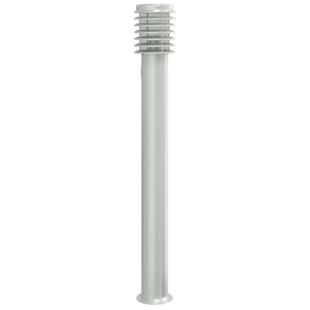 vidaXL Outdoor Floor Lamp with Outlet Silver 110cm Stainless Steel