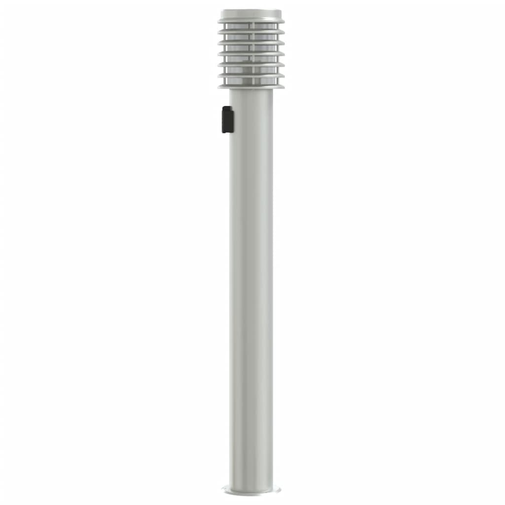 vidaXL Outdoor Floor Lamp with Outlet Silver 110cm Stainless Steel