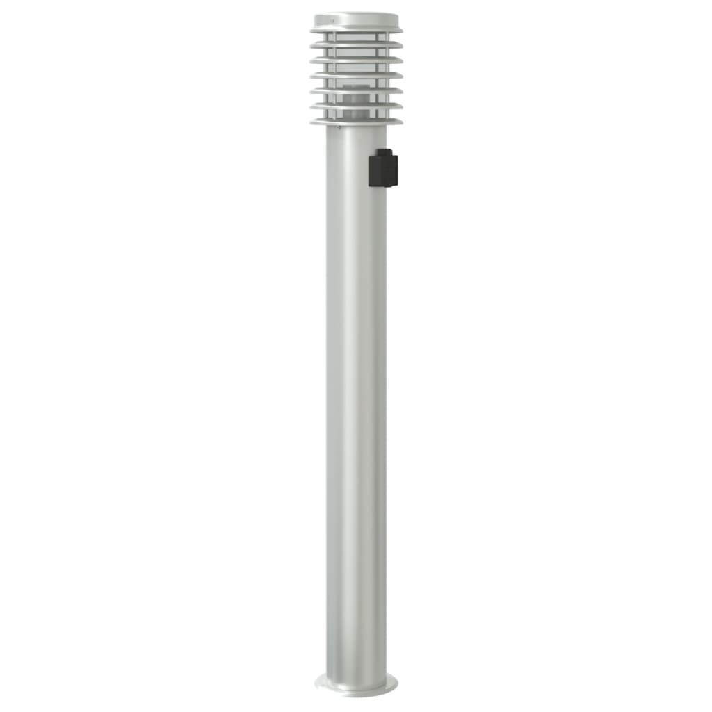 vidaXL Outdoor Floor Lamp with Outlet Silver 110cm Stainless Steel