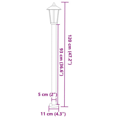 vidaXL Outdoor Floor Lamps 3pcs Silver 120 cm Stainless Steel