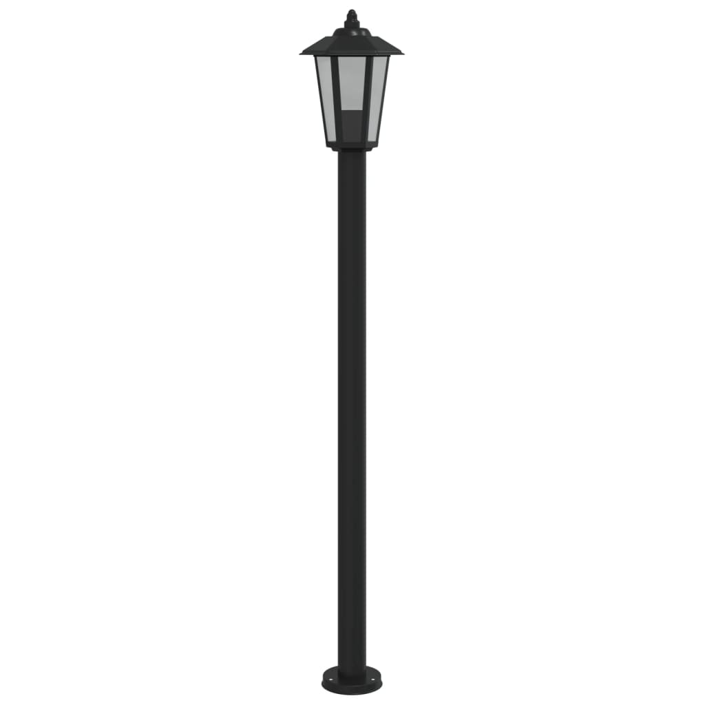 vidaXL Outdoor Floor Lamps 3pcs Black 120 cm Stainless Steel