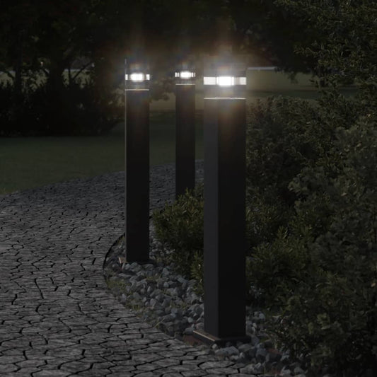 vidaXL Outdoor Floor Lamps 3pcs Black 80 cm Aluminium