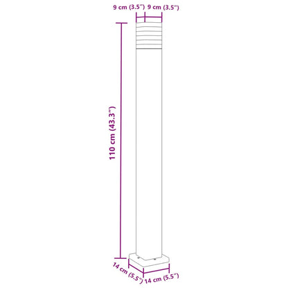 vidaXL Outdoor Floor Lamp Black 110 cm Aluminium