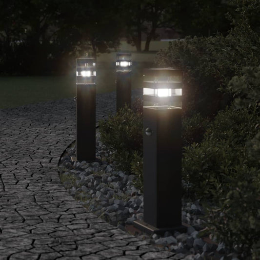 vidaXL Outdoor Floor Lamp with Sensor Black 50 cm Aluminium