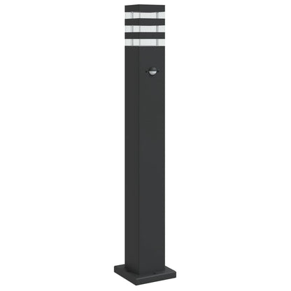 vidaXL Outdoor Floor Lamp with Sensor Black 80 cm Aluminium