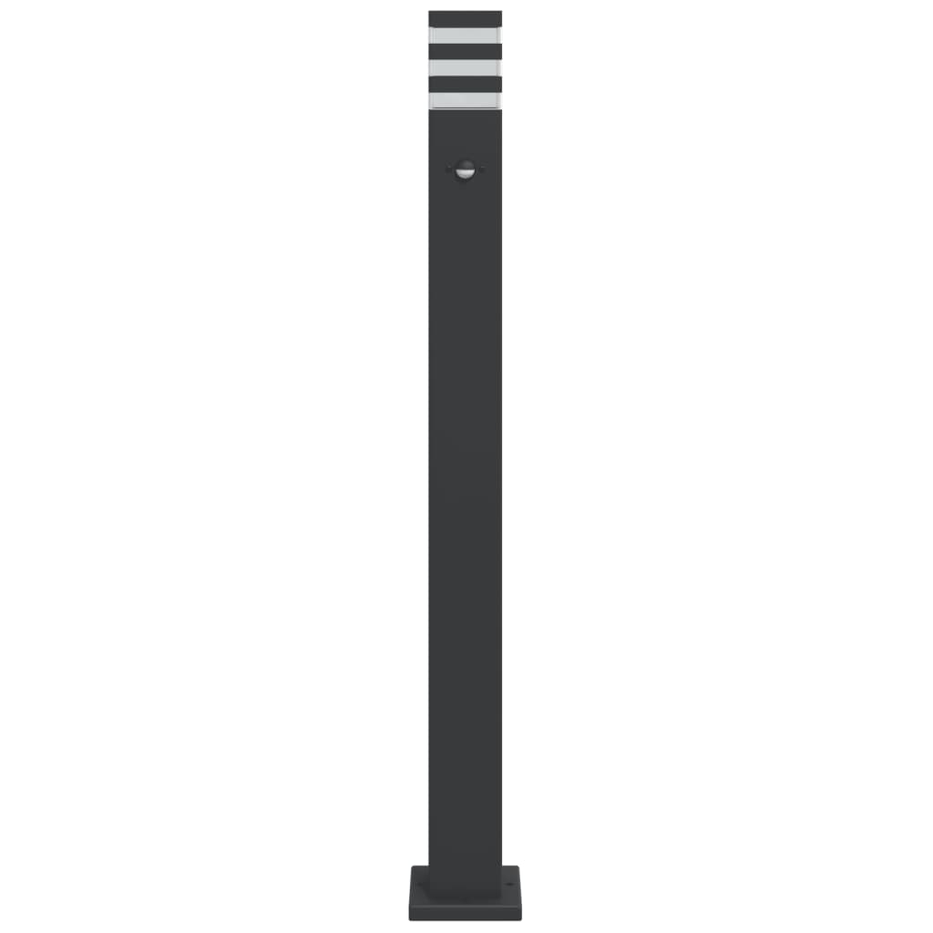 vidaXL Outdoor Floor Lamp with Sensor Black 110 cm Aluminium