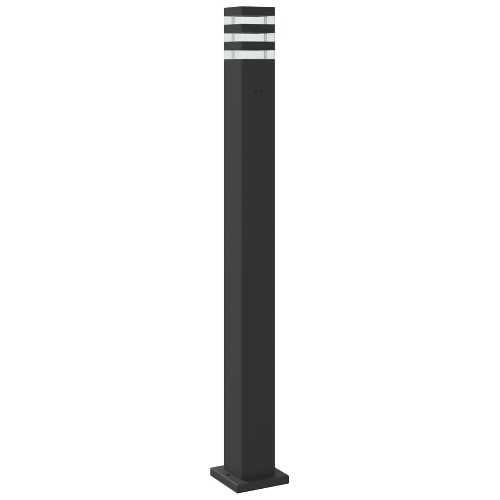 vidaXL Outdoor Floor Lamp with Sensor Black 110 cm Aluminium