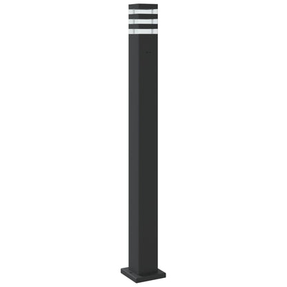 vidaXL Outdoor Floor Lamp with Sensor Black 110 cm Aluminium