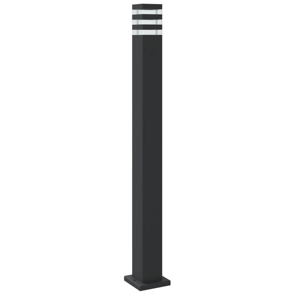 vidaXL Outdoor Floor Lamps with Sensors 3pcs Black 110 cm Aluminium