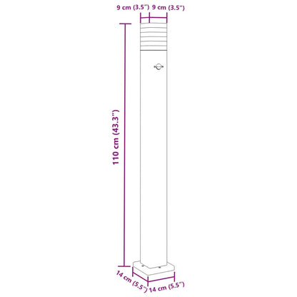 vidaXL Outdoor Floor Lamps with Sensors 3pcs Black 110 cm Aluminium