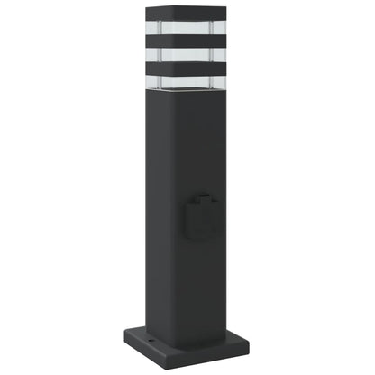 vidaXL Outdoor Floor Lamp with Outlet Black 50 cm Aluminium