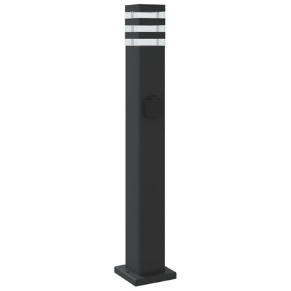 vidaXL Outdoor Floor Lamp with Outlet Black 80 cm Aluminium