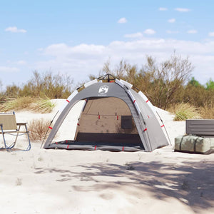 vidaXL Beach Tent 2-Person Grey Quick Release Waterproof