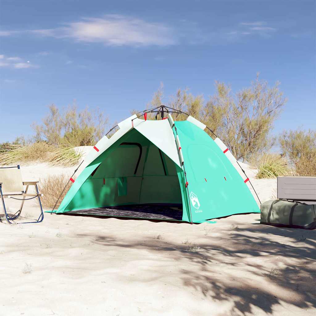 vidaXL Beach Tent 3-Person Sea Green Quick Release Waterproof