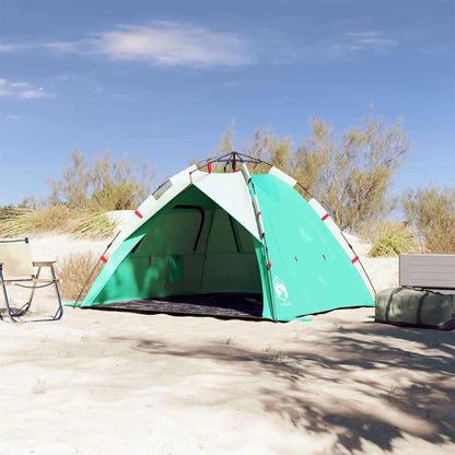 vidaXL Beach Tent 3-Person Sea Green Quick Release Waterproof