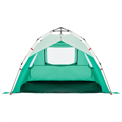 vidaXL Beach Tent 3-Person Sea Green Quick Release Waterproof