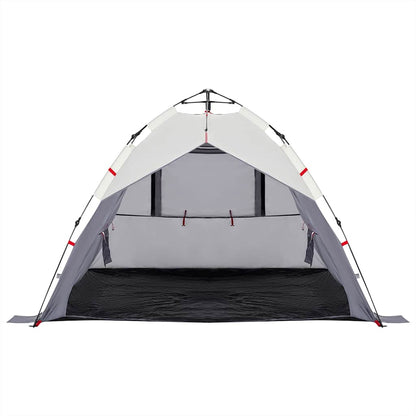 vidaXL Beach Tent 3-Person Grey Quick Release Waterproof