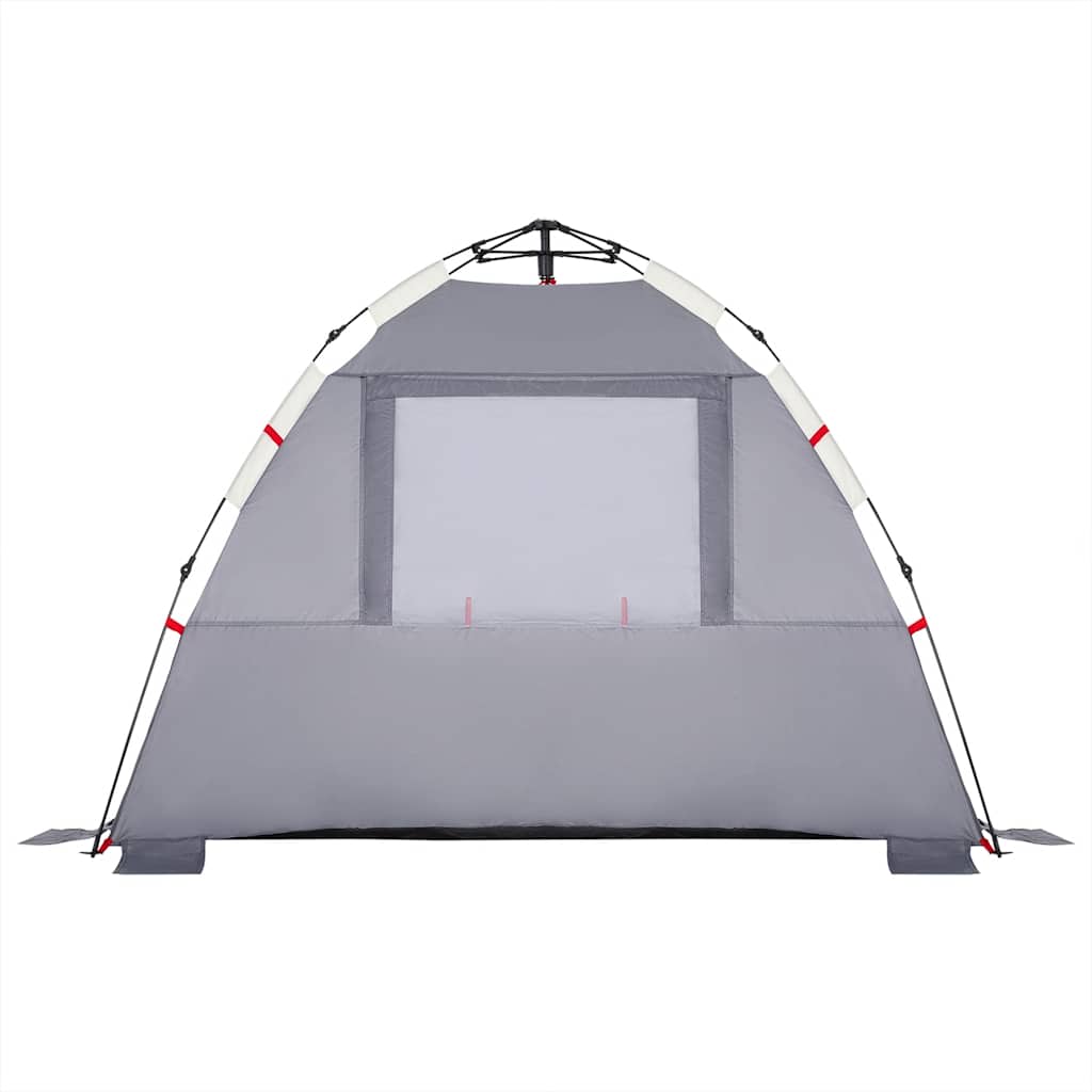 vidaXL Beach Tent 3-Person Grey Quick Release Waterproof