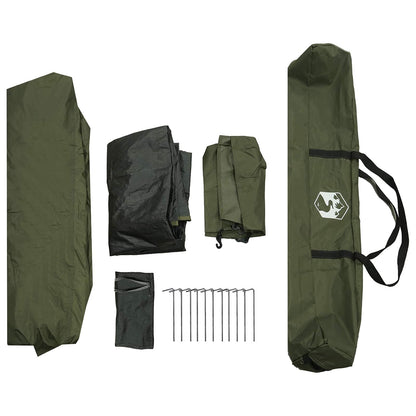 vidaXL Fishing Tent 4-Person Olive Green Quick Release