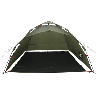 vidaXL Fishing Tent 4-Person Olive Green Quick Release