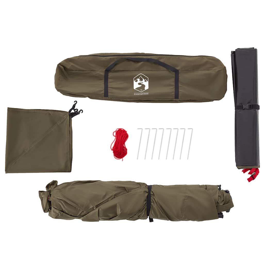 vidaXL Fishing Tent 4-Person Olive Green Quick Release