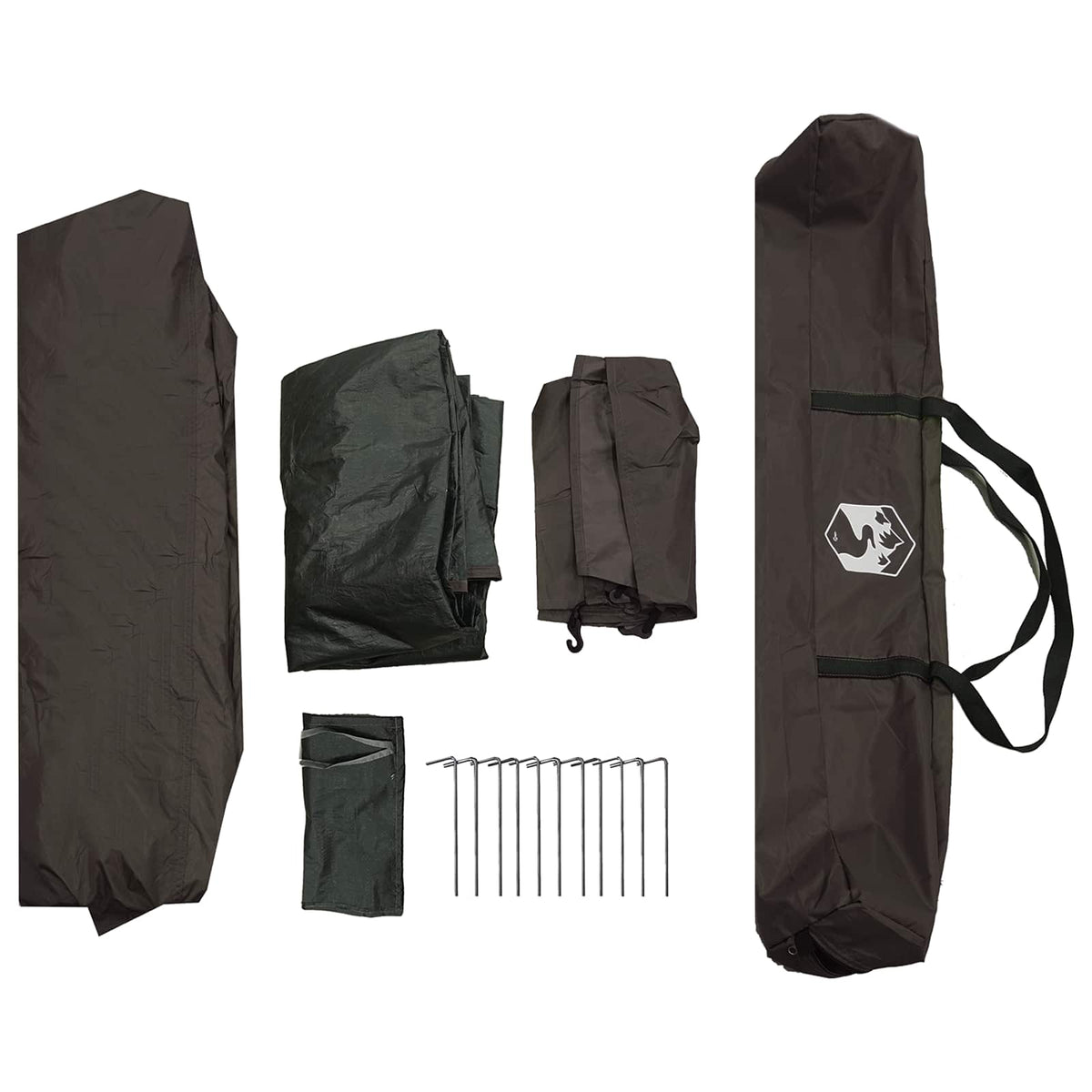 vidaXL Fishing Tent 4-Person Brown Quick Release